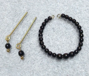 Dreamz BLACK GRADUATED PEARL Choker Necklace & Earrings Jewelry for 11.5" doll - Picture 1 of 1