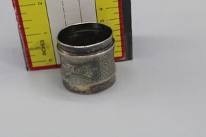 Silver Round Etched Napkin Ring/Holder - Bild 1 von 7