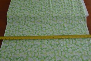 By 1/2 Yd, White Floral on Green Quilt Cotton, Moda/Me & My Sister/Happy!, B389 - Picture 1 of 6