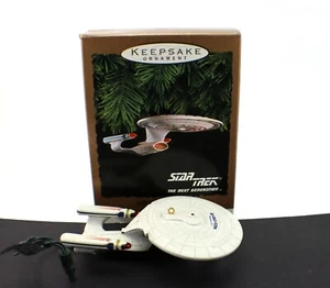 Hallmark Star Trek Next Generation USS ENTERPRISE 1993 in scatola ricordo ornamento - Foto 1 di 15