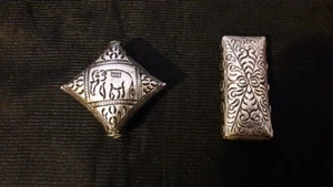 2x Borsa Accessorio Originale Argento Sterling Etica Unica Design Perline Vestiti Ebrei - Foto 1 di 12