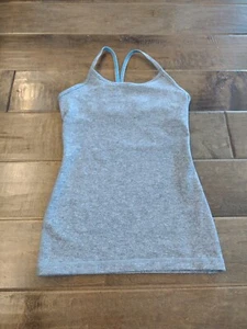 IVIVVA by LULULEMON Girls gray Power Y racerback tank top - size 10 - Picture 1 of 8