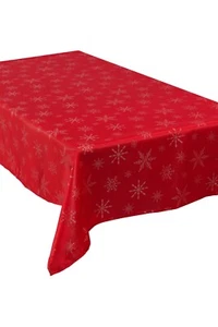 MANTEL DE COPO DE NIEVE DE NAVIDAD *Rojo y Plateado* BANQUETE CENA DE NAVIDAD  - Imagen 1 de 3