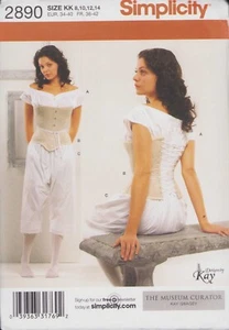 Negligee Korsett Unterwäsche Kostüm um 1825-1870 Muster Simplicity 2890 ungeschnitten - Bild 1 von 2