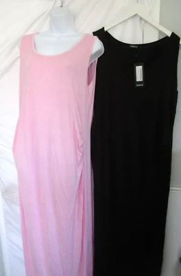 Maternity Maxi Tank Dress Size 12 Casual Summer Lightweight Pink/Black NWT 2pk - Image 1 of 4