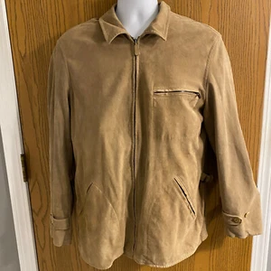 Ralph Lauren Purple Label Mens Lambskin Zip Jacket Tan Medium - Picture 1 of 6