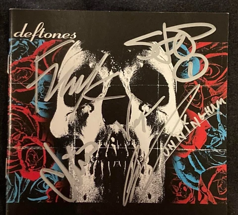 DEFTONES BAND SIGNED AUTOGRAPH CHINO MORENO CD DISC SELF TITLED ALL 5 VEGA Cover