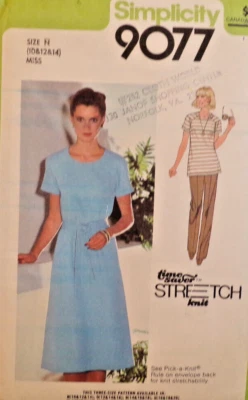 Simplicity Sewing Pattern 9077 Misses Dress Tunic and Pants Sizes 10-14 VTG 70s - Image 1 of 4