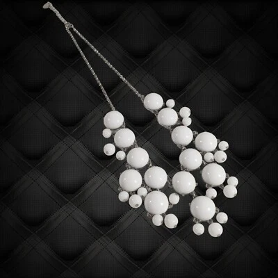 Claires Vintage Necklace Womens Fashion Jewelry White Silver 18" to 21" Length - Image 1 of 4