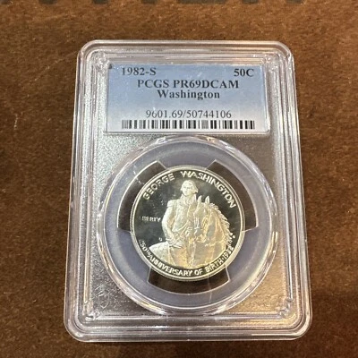1982-S  50C GEORGE WASHINGTON SILVER PROOF HALF DOLLAR PCGS PR69 DCAM #48518050 - Image 1 of 4