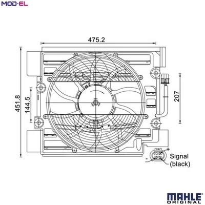 FAN AIR CONDITIONING CONDENSER ACF 24 000S FOR BMW M54B30 3.0L M52B20 2.0L 6cyl - Image 1 of 4