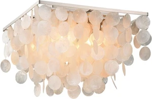 Vaxcel Lighting C0171 Elsa 4 Light 16"W Flush Mount Waterfall - Nickel - Picture 1 of 10
