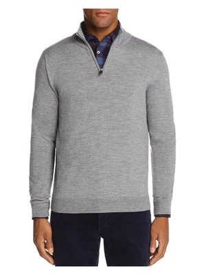 The Men Store Quarter-Zip Merino Wool Mock Neck Sweater Medium Gray Size XL - Image 1 of 3