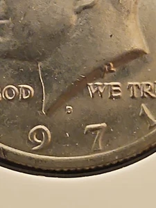 1971 D Kennedy Half Dollar Off Center Mint Mark Error - Picture 1 of 4