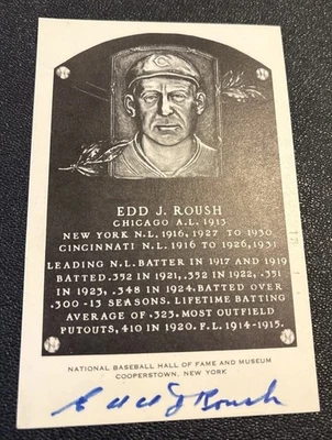 1956-63 BASEBALL~SIGNED EDD ROUSH ARTVUE TYPE II HOF POSTCARD~FREE SHIP - Image 1 of 4