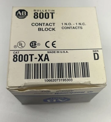 QTY 1 NEW ALLEN BRADLEY 800T-XA  CONTACT BLOCK 1 NC 1 NO - Image 1 of 4