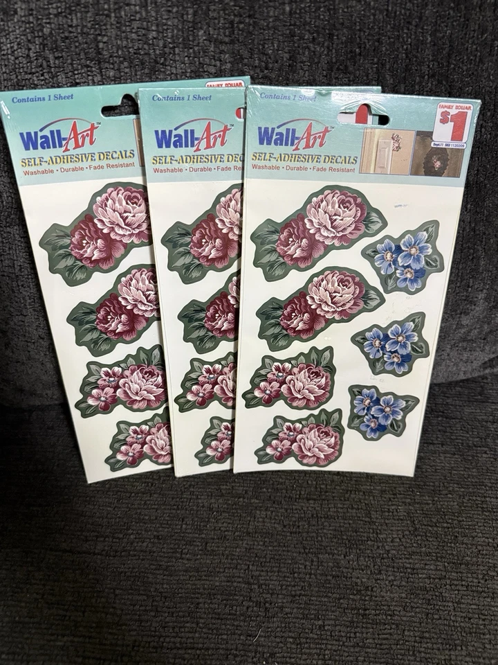 Wall Art Self Adhesive Decals Floral Washable Fade Resistant