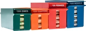 Rolled Coins Storage Boxes with Lockable Covers | High Capacity Wrapped Coins... - Picture 1 of 9