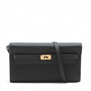 Hermès Kelly Wallet Togo Veau Epsom Black Gold Metal Fittings Y: 2020 - Picture 1 of 10