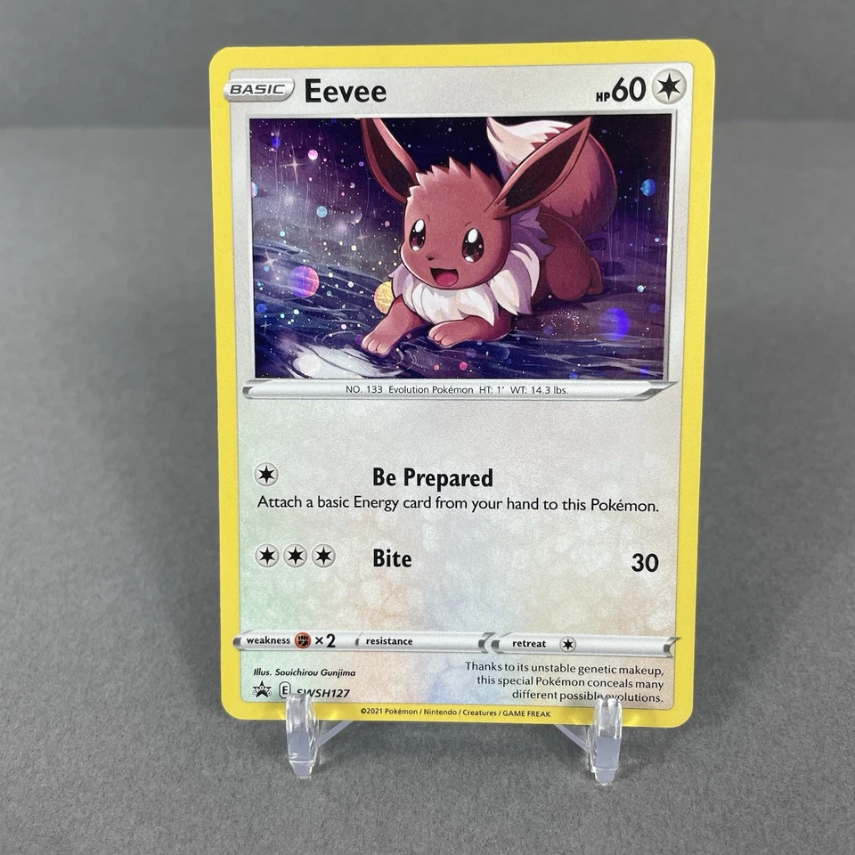 Eevee SWSH127 SWSH: Sword & Shield Promo Cards Holo SWIRL Pokemon NM #2 - Image 1 of 3