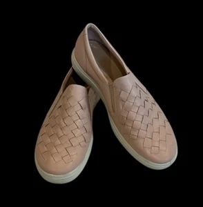 Ecco Damen geflochtenes Leder Slipper Größe 10 rosa Sneaker Halbschuh Schuh - Bild 1 von 8