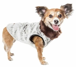 ® Luxe 'Purrlage' Pelage Mink Fur Dog Coat - Dog Jacket with Hook-and-Loop Be... - Picture 1 of 8