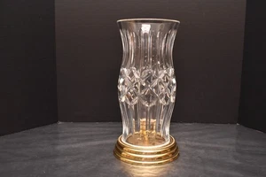WATERFORD Crystal PRESCOTT 13" HURRICANE Candle Holder BRASS BASE - Picture 1 of 16