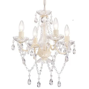 Mini Crystal Chandeliers Acrylic Beige Chandelier Lighting 4 Light Modern Han... - Picture 1 of 6