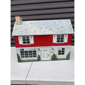 Vtg Marx 2 Story Tin Dollhouse Kitchen Nursery Bathroom Living Room Master - Picture 1 of 11