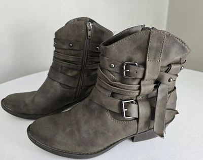 Botines Report Damian Taupe Cuero Sintético Cremallera Lateral Estilo Motociclista Talla 8.5 LEER Foto 1 de 4