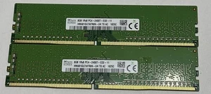 16GB SK HYNIX 2 x 8GB 1RX8 PC4-2400T-ED2-11 Desktop Ram HMA81GU7AFR8N-UH - Photo 1/2