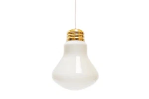 Oversized Light Bulb Lamp / Opaline Glass / Ingo Maurer Inspired / 1970s Pop Art - Picture 1 of 6