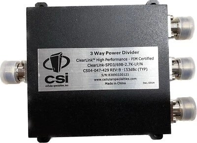 3 way power splitter Clearlink-SPD3/698-2.7K/LP/N N type 698-2700 - Image 1 of 3