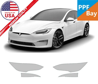 For Tesla Model S 2021-2024 Headlights Paint Protection Film PreCut PPF — 第 1/4 张图片