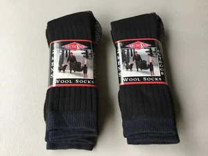NWT Arctic Knit Men’s Wool Blend Outdoor Socks Size Large 4 Pair Black #1359L - Picture 1 of 2