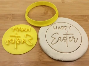 Happy Easter Standard Style9 Easter Cookie Stamp Embosser Biscuit Fondant - Picture 1 of 2