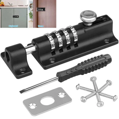 4 Digit Combination Sliding Keyless Lock Security Pad Bolt Garden Door Shed Gate - Image 1 of 4