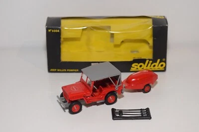 A50 1:43 SOLIDO 3304 JEEP WILLYS VIGILI DEL FUOCO RIMORCHIO FURGONE DEI POMPI... - Immagine 1 di 4