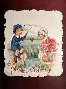 c1930s "Valentine Greetings" Stand-Up Vintage Valentine Greeting Card - Picture 1 of 3