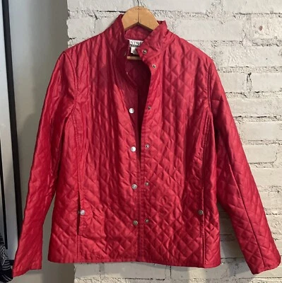 Nine & Company Quilted Red Button Up Size 6 - Image 1 of 4