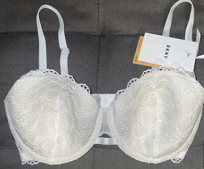 DKNY Superior Lace Balconette Bra White/Nude Size 34DD MSRP$48.00 NWTS❕ - Image 1 of 4