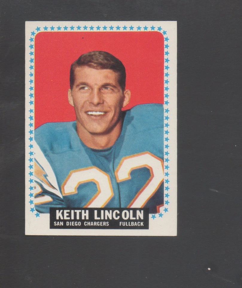 1964 Topps Football Card #164 Keith Lincoln-San Diego Chargers Near Mint Grade - Image 1 of 1