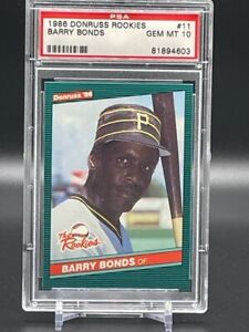 BARRY BONDS 1986 Donruss The Rookies 11 RC Rookie PSA 10