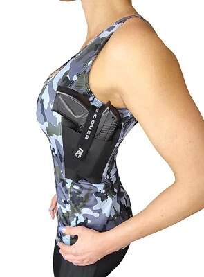 Camiseta sin mangas de transporte oculta - Camiseta interior segura funda para pistola táctica y uso diario Foto 1 de 4