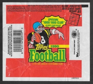 1990 TOPPS EMPTY WAX WRAPPER (FOOTBALL) - Picture 1 of 1