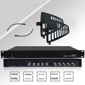 Sistema di distribuzione antenna per ricevitore wireless doppio Shure UR4D con 2 Paddlhu - Foto 1 di 8