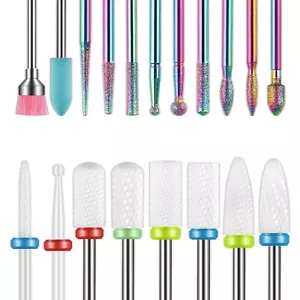 19stk Nagelfräser 3/32 Inch Diamond Cuticle Keramik Bits Für Gelnägel Dauerhaft - Bild 1 von 7