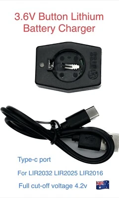 1 × LIR2032 LIR2025 LIR2016 Charger Cell Charger Button Battery Charger Type-C - image 1 of 3