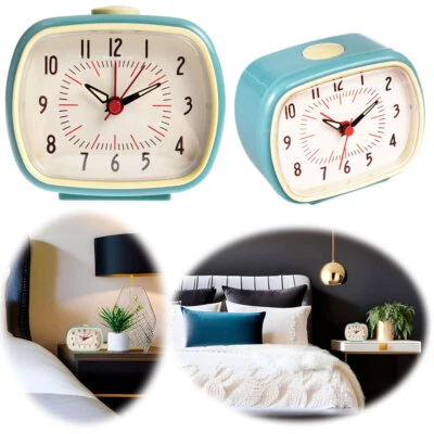 Design Retro Wecker Türkis Vintage Reisewecker Quarzwecker Tischuhr Nostalgie - Bild 1 von 4