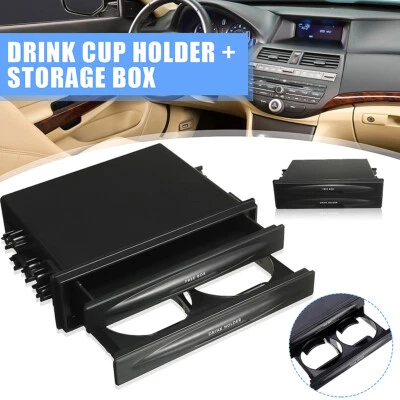 Universal Car Single/Double Din Radio Pocket Kit w/Drink-Cup Holder Storage Box - Image 1 of 4